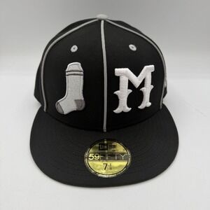 New Era 59Fifty Montgomery Biscuits‎ Hat Cap 7 1/8 Black 2024 Theme Night Fitted